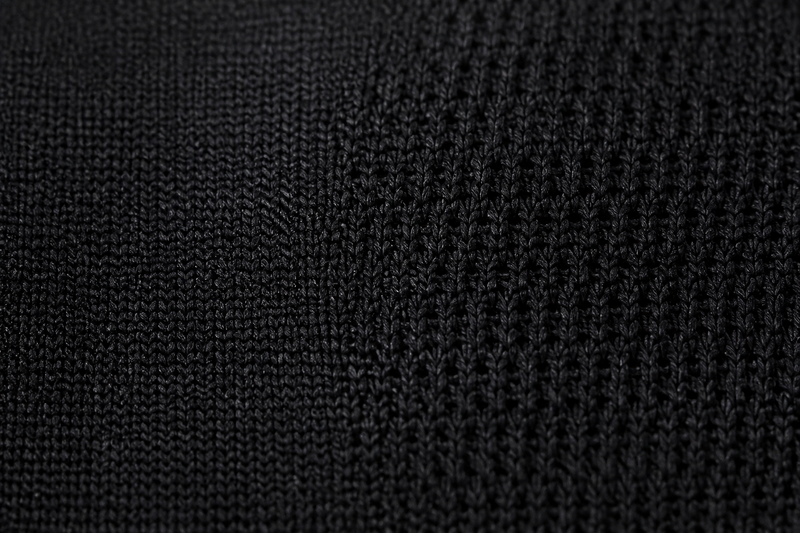 Close up of the zoned compression knit